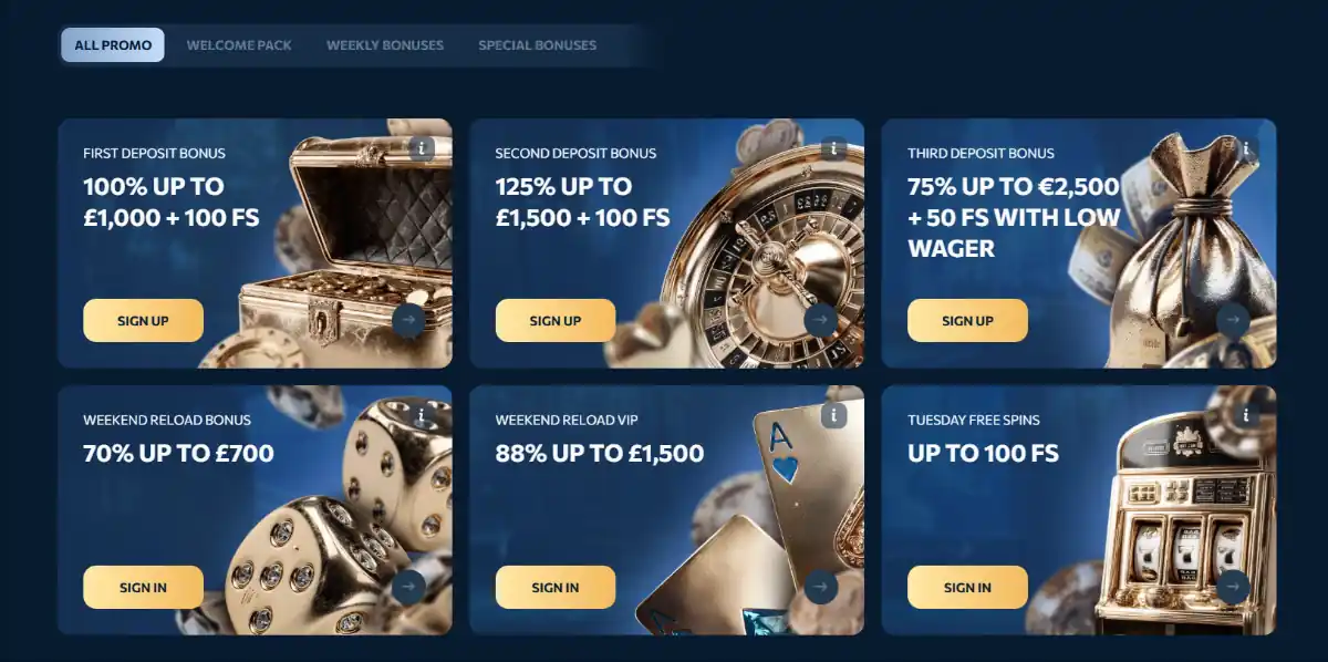 Revery Play Casino no deposit bonus | main page